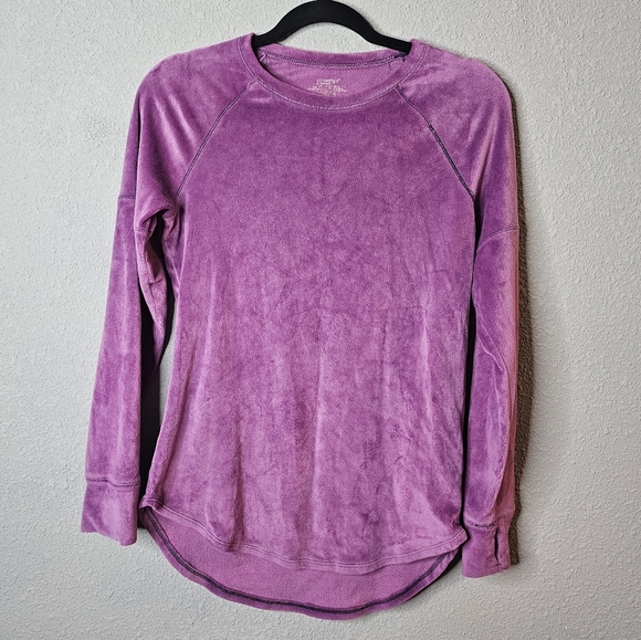ClimateRight by CuddlDuds Womens Small Purple Soft Fuzzy Long Sleeve Shirt - Picture 1 of 7
